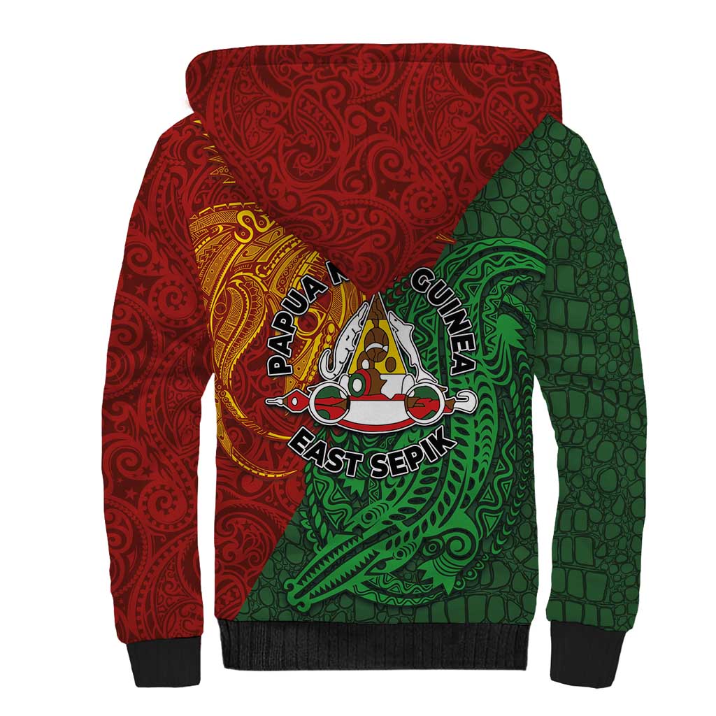 Papua New Guinea East Sepik Province Sherpa Hoodie Tribal Crocodile Birds of Paradise Melanesian Tattoo