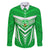 Kimbe Cutters Rugby Family Matching Long Sleeve Bodycon Dress and Hawaiian Shirt Papua New Guinea Polynesian Tattoo Green Version LT03 Dad's Shirt - Long Sleeve Green - Polynesian Pride