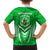 Kimbe Cutters Rugby Family Matching Off Shoulder Long Sleeve Dress and Hawaiian Shirt Papua New Guinea Polynesian Tattoo Green Version LT03 - Polynesian Pride