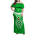 Kimbe Cutters Rugby Family Matching Off Shoulder Maxi Dress and Hawaiian Shirt Papua New Guinea Polynesian Tattoo Green Version LT03 Mom's Dress Green - Polynesian Pride