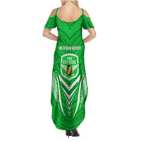 Kimbe Cutters Rugby Family Matching Summer Maxi Dress and Hawaiian Shirt Papua New Guinea Polynesian Tattoo Green Version LT03 - Polynesian Pride