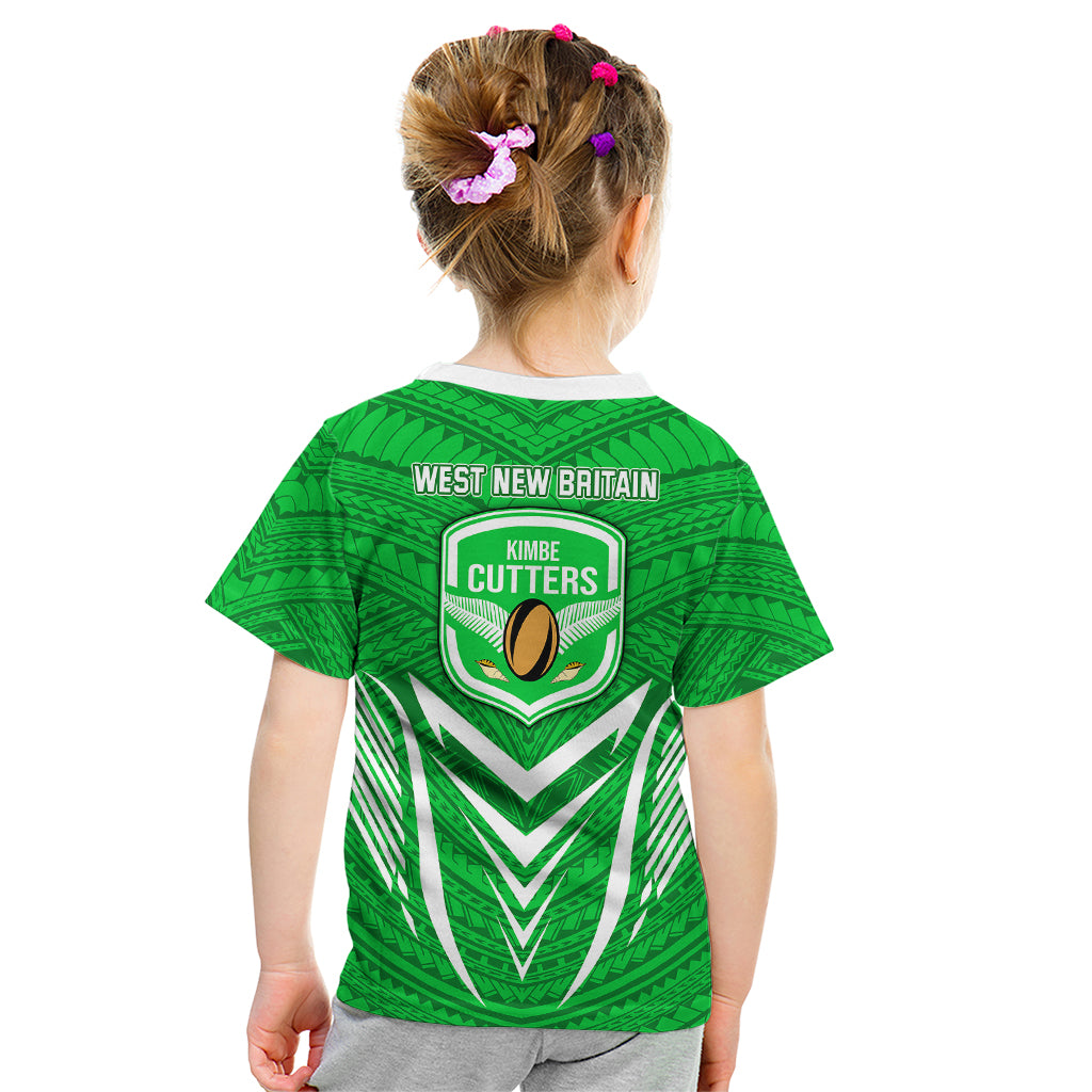 Kimbe Cutters Rugby Kid T Shirt Papua New Guinea Polynesian Tattoo Green Version LT03 - Polynesian Pride
