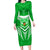 Kimbe Cutters Rugby Long Sleeve Bodycon Dress Papua New Guinea Polynesian Tattoo Green Version LT03 Long Dress Green - Polynesian Pride