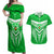 Custom Kimbe Cutters Rugby Couples Matching Off Shoulder Maxi Dress and Hawaiian Shirt Papua New Guinea Polynesian Tattoo Green Version LT03 Green - Polynesian Pride