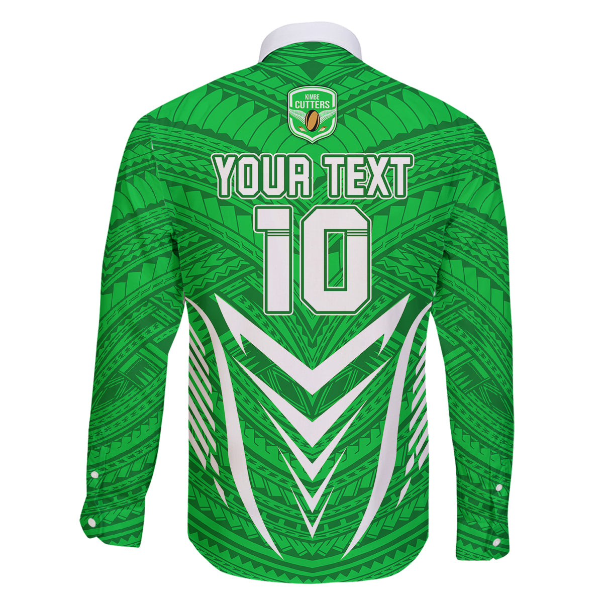 Custom Kimbe Cutters Rugby Family Matching Long Sleeve Bodycon Dress and Hawaiian Shirt Papua New Guinea Polynesian Tattoo Green Version LT03 - Polynesian Pride