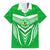 Custom Kimbe Cutters Rugby Family Matching Off Shoulder Maxi Dress and Hawaiian Shirt Papua New Guinea Polynesian Tattoo Green Version LT03 Dad's Shirt - Short Sleeve Green - Polynesian Pride