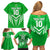 Custom Kimbe Cutters Rugby Family Matching Off Shoulder Short Dress and Hawaiian Shirt Papua New Guinea Polynesian Tattoo Green Version LT03 - Polynesian Pride