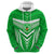 Custom Kimbe Cutters Rugby Hoodie Papua New Guinea Polynesian Tattoo Green Version LT03 - Polynesian Pride