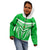 Custom Kimbe Cutters Rugby Kid Hoodie Papua New Guinea Polynesian Tattoo Green Version LT03 - Polynesian Pride