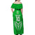 Custom Kimbe Cutters Rugby Off Shoulder Maxi Dress Papua New Guinea Polynesian Tattoo Green Version LT03 - Polynesian Pride