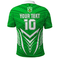 Custom Kimbe Cutters Rugby Polo Shirt Papua New Guinea Polynesian Tattoo Green Version LT03 - Polynesian Pride
