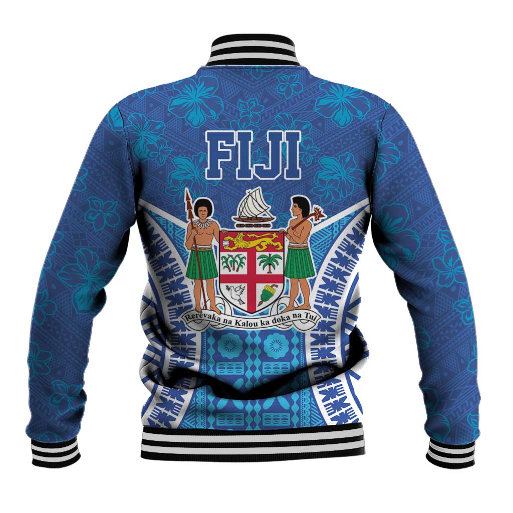 Fiji Day Baseball Jacket Fijian Masi Tribal Hibiscus Tattoo and Tapa Pattern LT03 - Polynesian Pride
