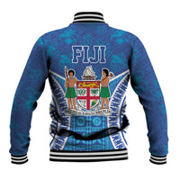 Fiji Day Baseball Jacket Fijian Masi Tribal Hibiscus Tattoo and Tapa Pattern LT03 - Polynesian Pride