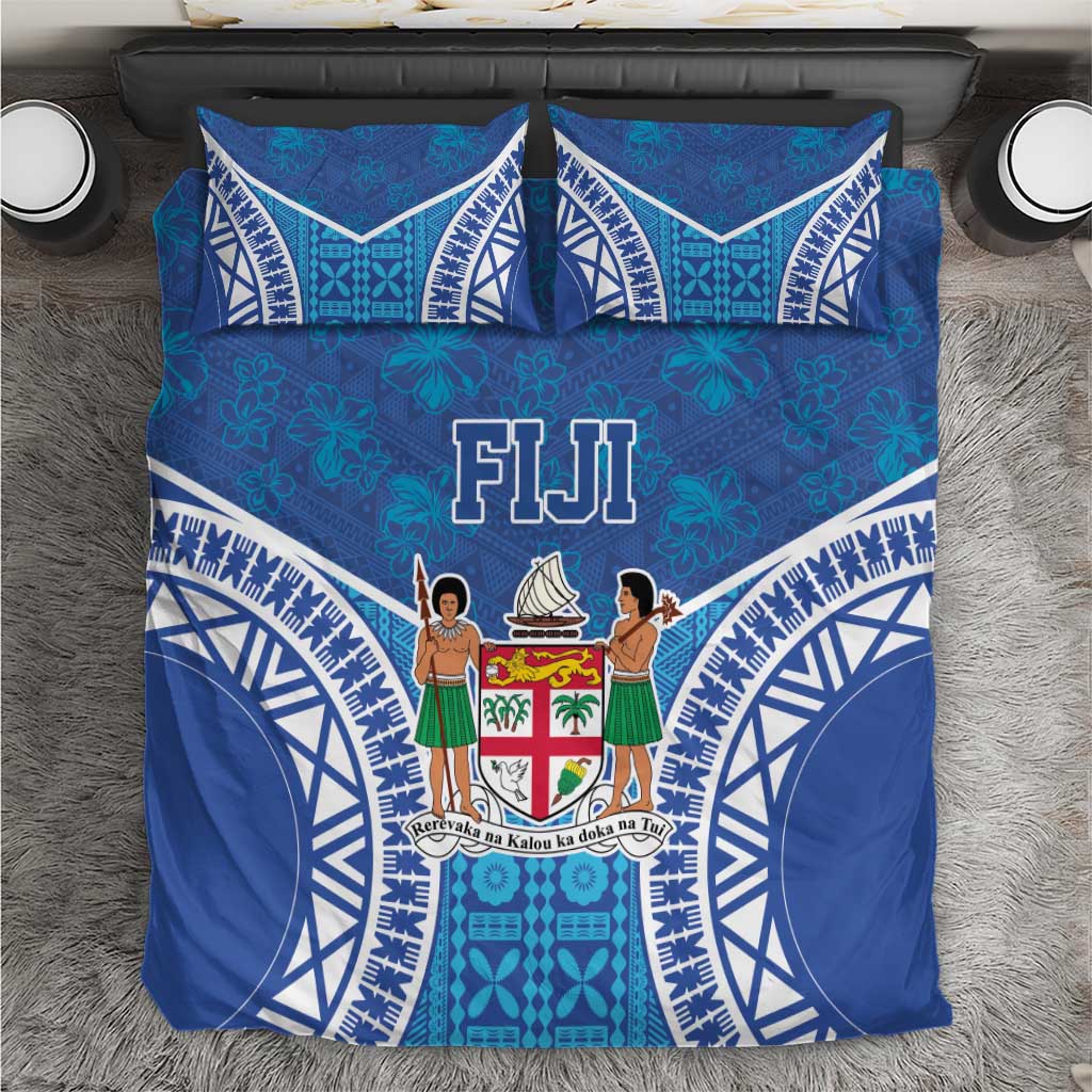 Fiji Day Bedding Set Fijian Masi Tribal Hibiscus Tattoo and Tapa Pattern