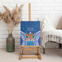 Fiji Day Canvas Wall Art Fijian Masi Tribal Hibiscus Tattoo and Tapa Pattern
