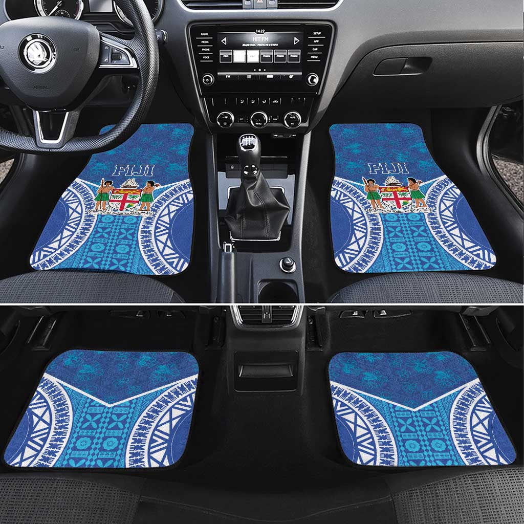 Fiji Day Car Mats Fijian Masi Tribal Hibiscus Tattoo and Tapa Pattern