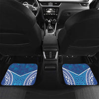 Fiji Day Car Mats Fijian Masi Tribal Hibiscus Tattoo and Tapa Pattern LT03 Set 2pcs - Back Blue - Polynesian Pride