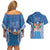 Fiji Day Couples Matching Off Shoulder Short Dress and Hawaiian Shirt Fijian Masi Tribal Hibiscus Tattoo and Tapa Pattern