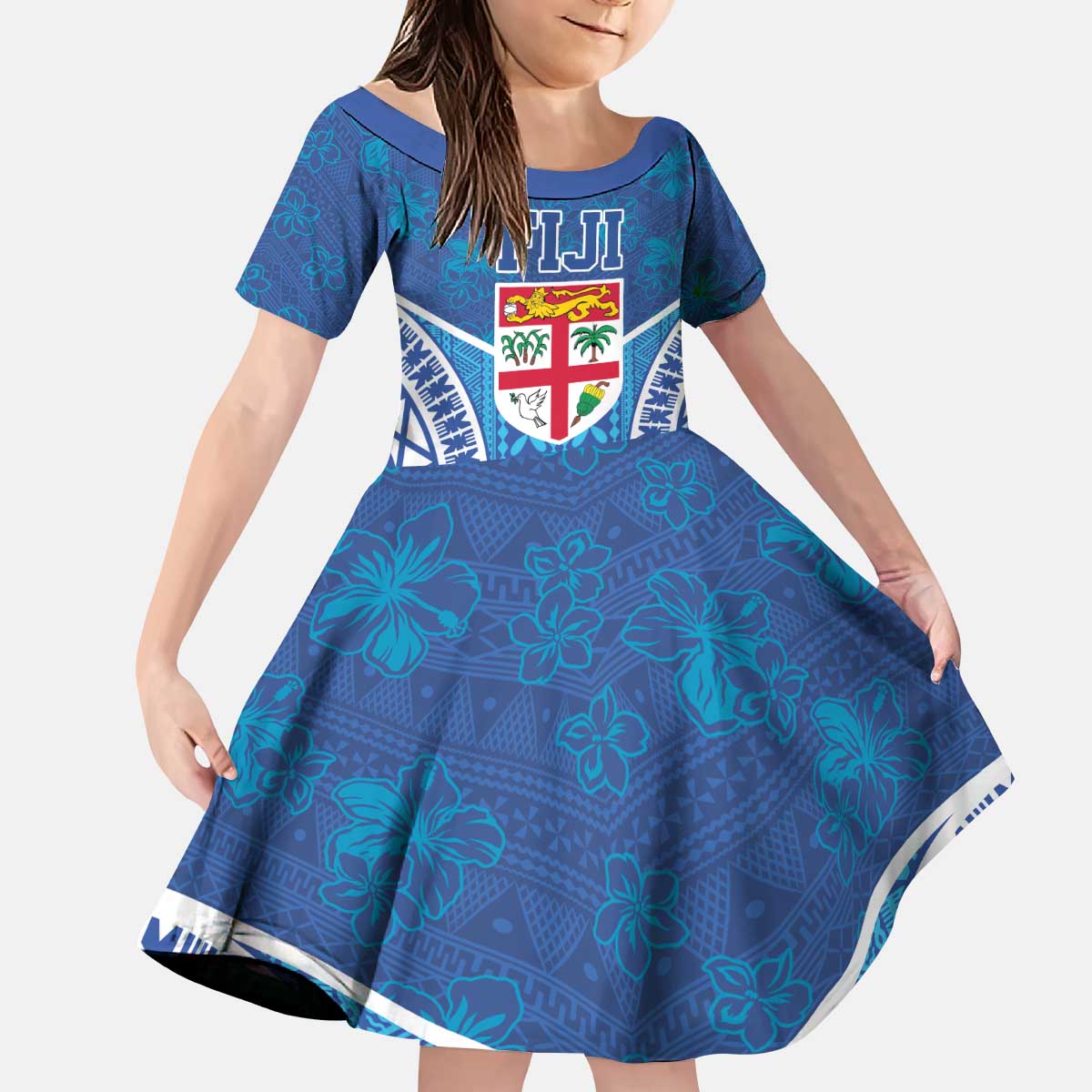 Fiji Day Family Matching Puletasi and Hawaiian Shirt Fijian Masi Tribal Hibiscus Tattoo and Tapa Pattern