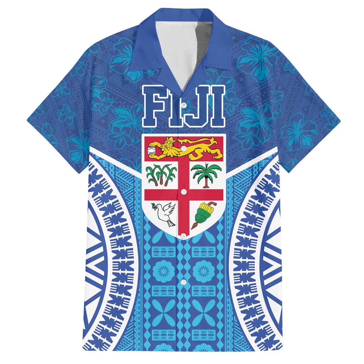 Fiji Day Family Matching Puletasi and Hawaiian Shirt Fijian Masi Tribal Hibiscus Tattoo and Tapa Pattern
