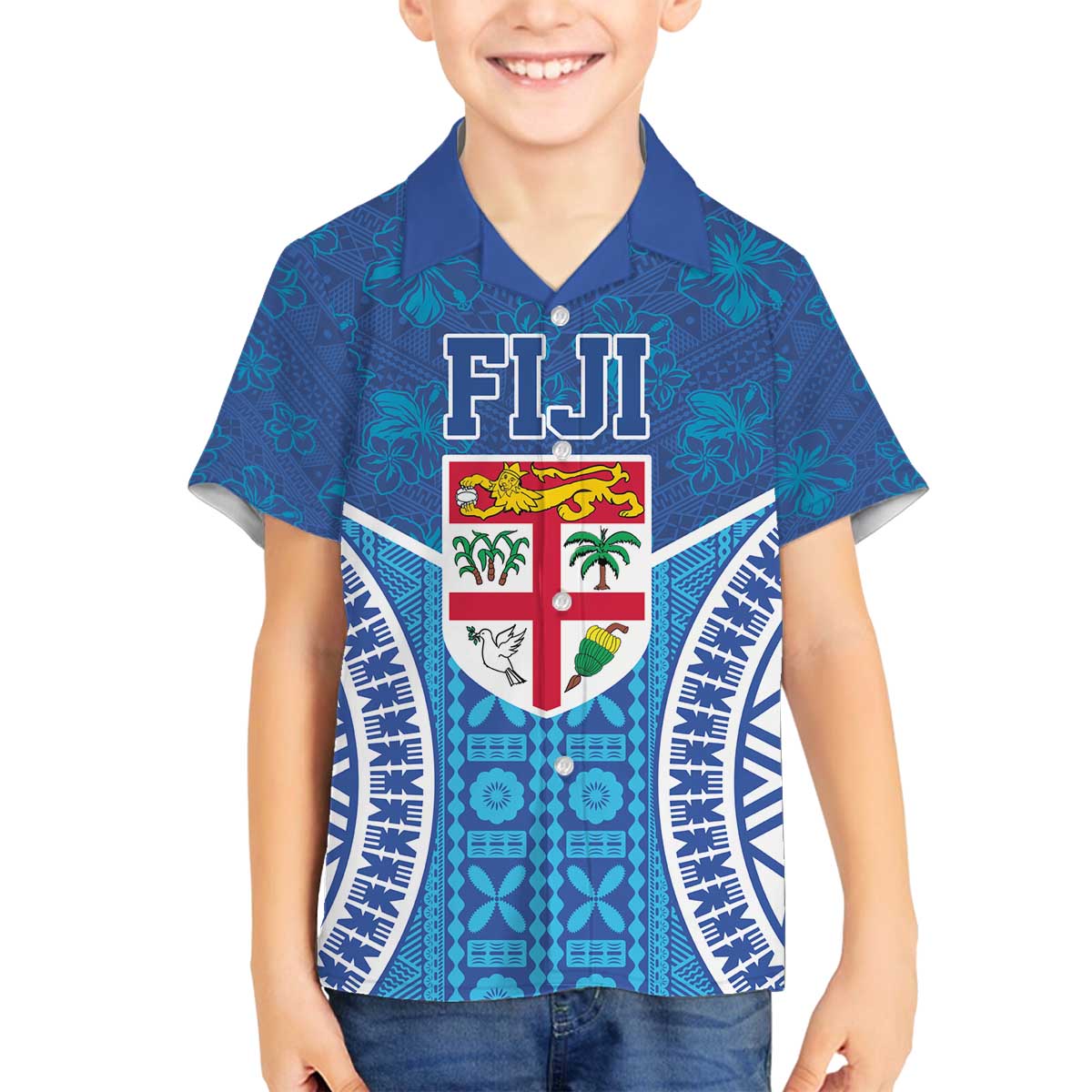 Fiji Day Family Matching Puletasi and Hawaiian Shirt Fijian Masi Tribal Hibiscus Tattoo and Tapa Pattern