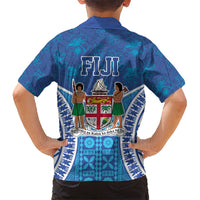 Fiji Day Kid Hawaiian Shirt Fijian Masi Tribal Hibiscus Tattoo and Tapa Pattern