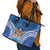 Fiji Day Leather Tote Bag Fijian Masi Tribal Hibiscus Tattoo and Tapa Pattern