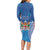 Fiji Day Long Sleeve Bodycon Dress Fijian Masi Tribal Hibiscus Tattoo and Tapa Pattern