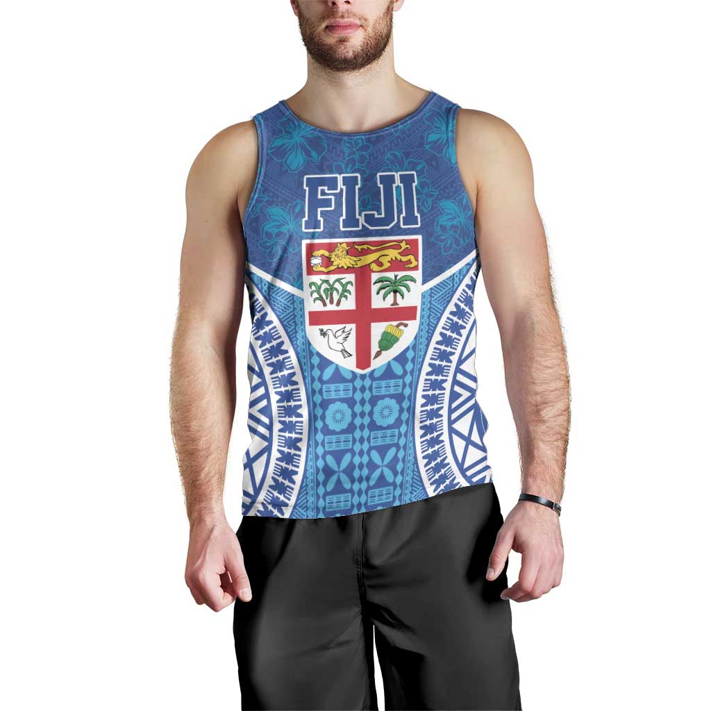 Fiji Day Men Tank Top Fijian Masi Tribal Hibiscus Tattoo and Tapa Pattern LT03 - Polynesian Pride