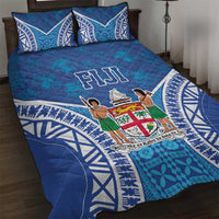 Fiji Day Quilt Bed Set Fijian Masi Tribal Hibiscus Tattoo and Tapa Pattern LT03 Blue - Polynesian Pride