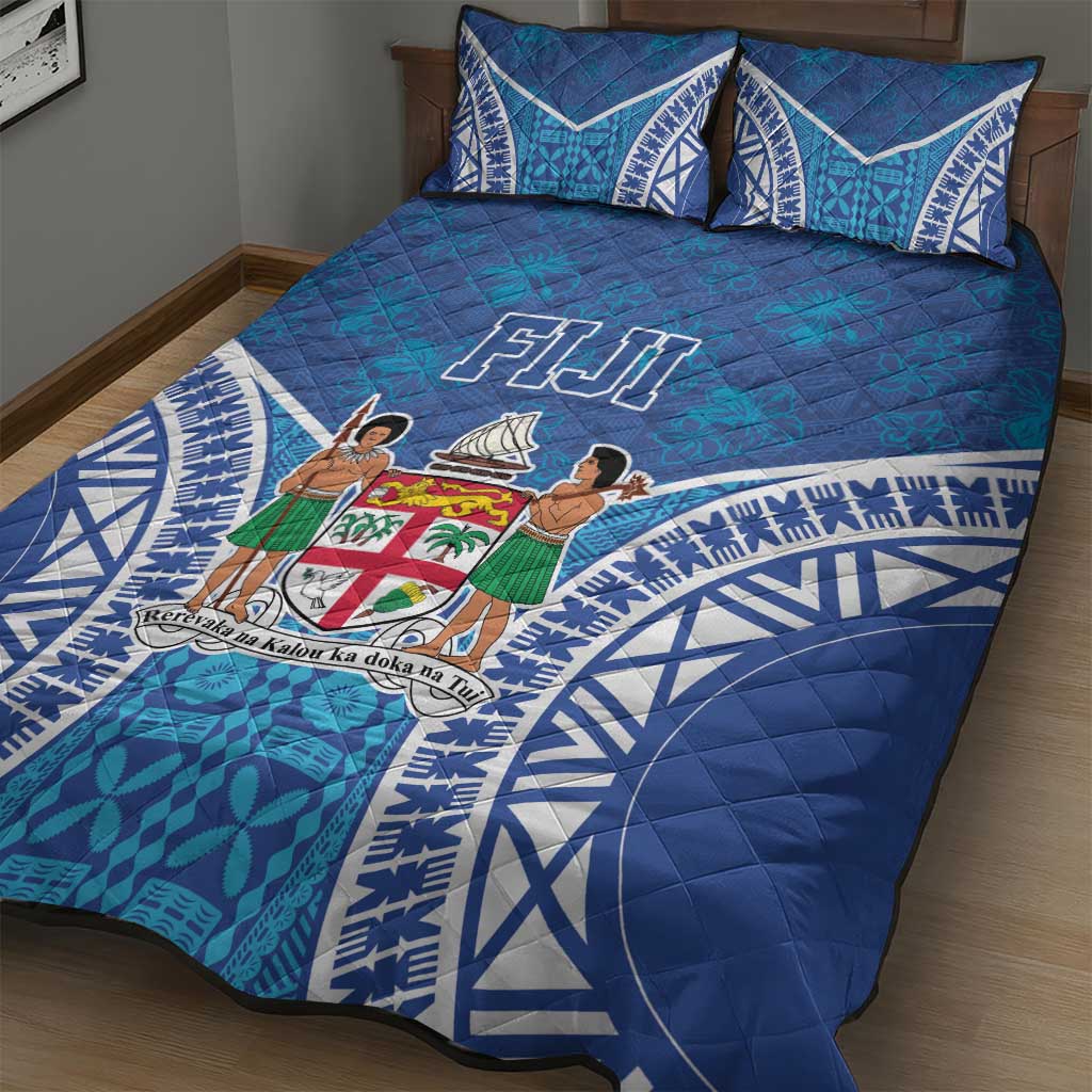 Fiji Day Quilt Bed Set Fijian Masi Tribal Hibiscus Tattoo and Tapa Pattern LT03 - Polynesian Pride