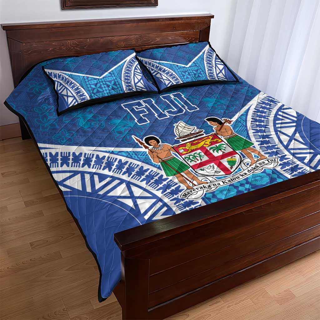 Fiji Day Quilt Bed Set Fijian Masi Tribal Hibiscus Tattoo and Tapa Pattern LT03 - Polynesian Pride