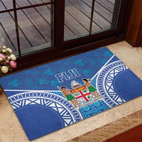Fiji Day Rubber Doormat Fijian Masi Tribal Hibiscus Tattoo and Tapa Pattern LT03 - Polynesian Pride