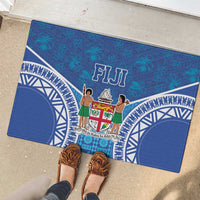 Fiji Day Rubber Doormat Fijian Masi Tribal Hibiscus Tattoo and Tapa Pattern LT03 - Polynesian Pride
