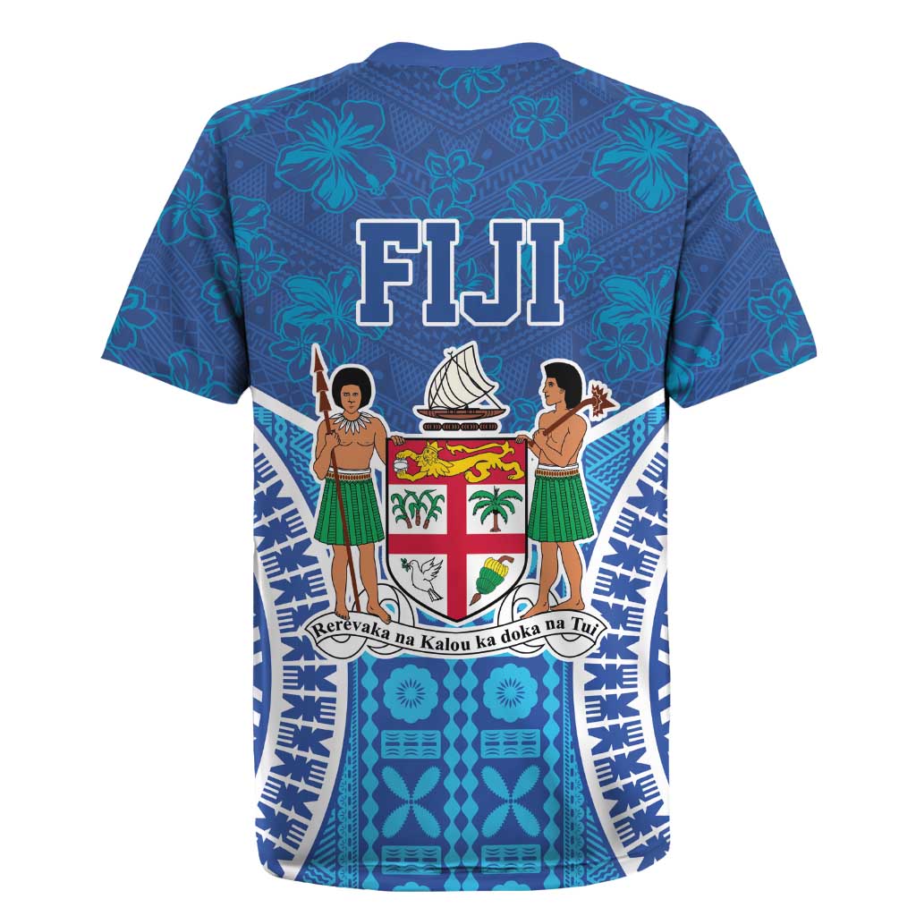 Fiji Day Rugby Jersey Fijian Masi Tribal Hibiscus Tattoo and Tapa Pattern LT03 - Polynesian Pride