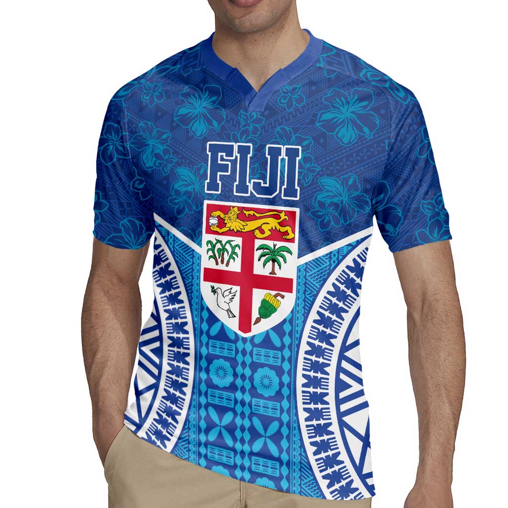 Fiji Day Rugby Jersey Fijian Masi Tribal Hibiscus Tattoo and Tapa Pattern LT03 - Polynesian Pride