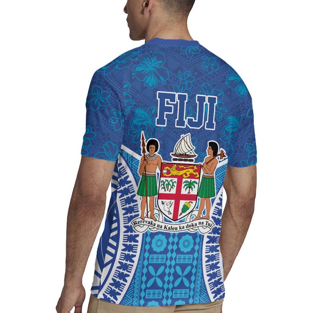 Fiji Day Rugby Jersey Fijian Masi Tribal Hibiscus Tattoo and Tapa Pattern LT03 - Polynesian Pride
