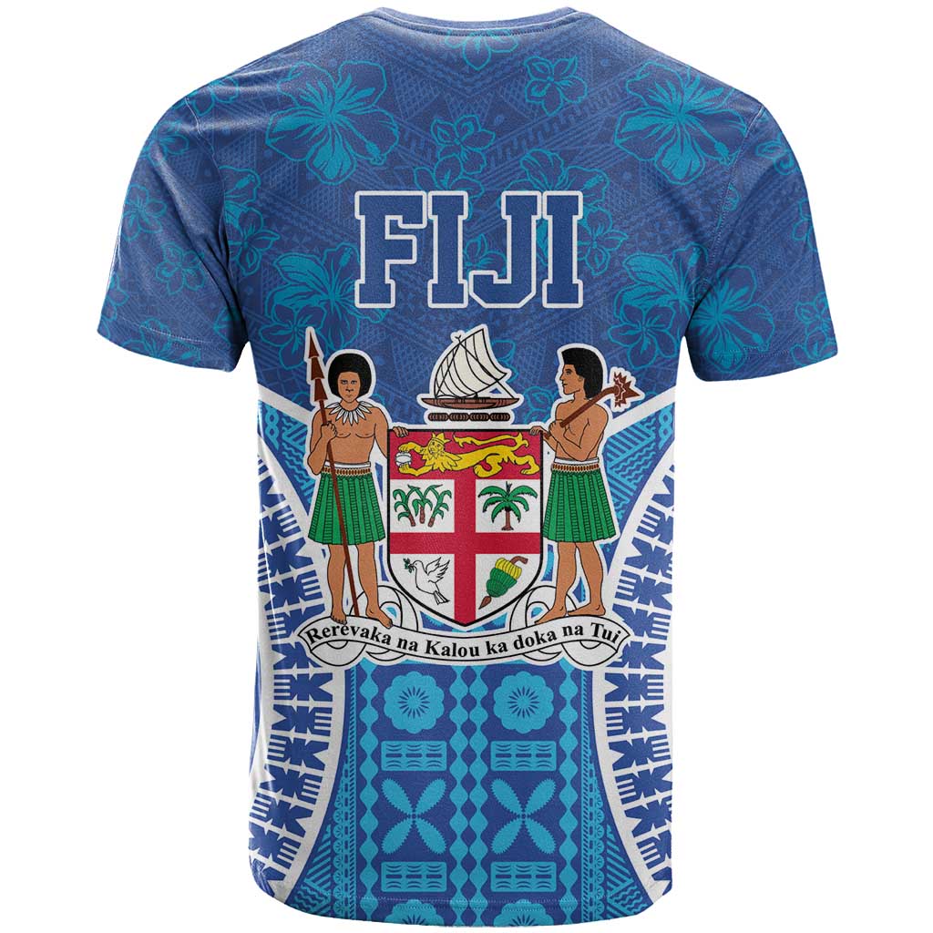Fiji Day T Shirt Fijian Masi Tribal Hibiscus Tattoo and Tapa Pattern LT03 - Polynesian Pride