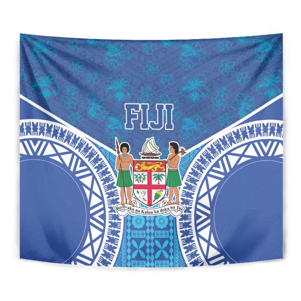 Fiji Day Tapestry Fijian Masi Tribal Hibiscus Tattoo and Tapa Pattern