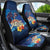 Polynesian Scuba Diving Car Seat Cover Honu with Hibiscus and Plumeria Flower and Tapa Tribal Pattern