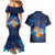 Polynesian Scuba Diving Couples Matching Mermaid Dress and Hawaiian Shirt Honu with Hibiscus and Plumeria Flower and Tapa Tribal Pattern