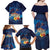 Polynesian Scuba Diving Family Matching Off Shoulder Maxi Dress and Hawaiian Shirt Honu with Hibiscus and Plumeria Flower and Tapa Tribal Pattern