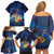 Polynesian Scuba Diving Family Matching Off Shoulder Short Dress and Hawaiian Shirt Honu with Hibiscus and Plumeria Flower and Tapa Tribal Pattern