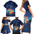 Polynesian Scuba Diving Family Matching Short Sleeve Bodycon Dress and Hawaiian Shirt Honu with Hibiscus and Plumeria Flower and Tapa Tribal Pattern