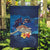 Polynesian Scuba Diving Garden Flag Honu with Hibiscus and Plumeria Flower and Tapa Tribal Pattern