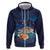 Polynesian Scuba Diving Hoodie Honu with Hibiscus and Plumeria Flower and Tapa Tribal Pattern