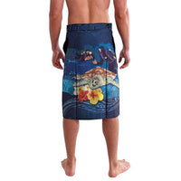 Polynesian Scuba Diving Lavalava Honu with Hibiscus and Plumeria Flower and Tapa Tribal Pattern LT03 - Polynesian Pride