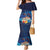 Polynesian Scuba Diving Mermaid Dress Honu with Hibiscus and Plumeria Flower and Tapa Tribal Pattern