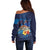 Polynesian Scuba Diving Off Shoulder Sweater Honu with Hibiscus and Plumeria Flower and Tapa Tribal Pattern