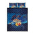 Polynesian Scuba Diving Quilt Bed Set Honu with Hibiscus and Plumeria Flower and Tapa Tribal Pattern